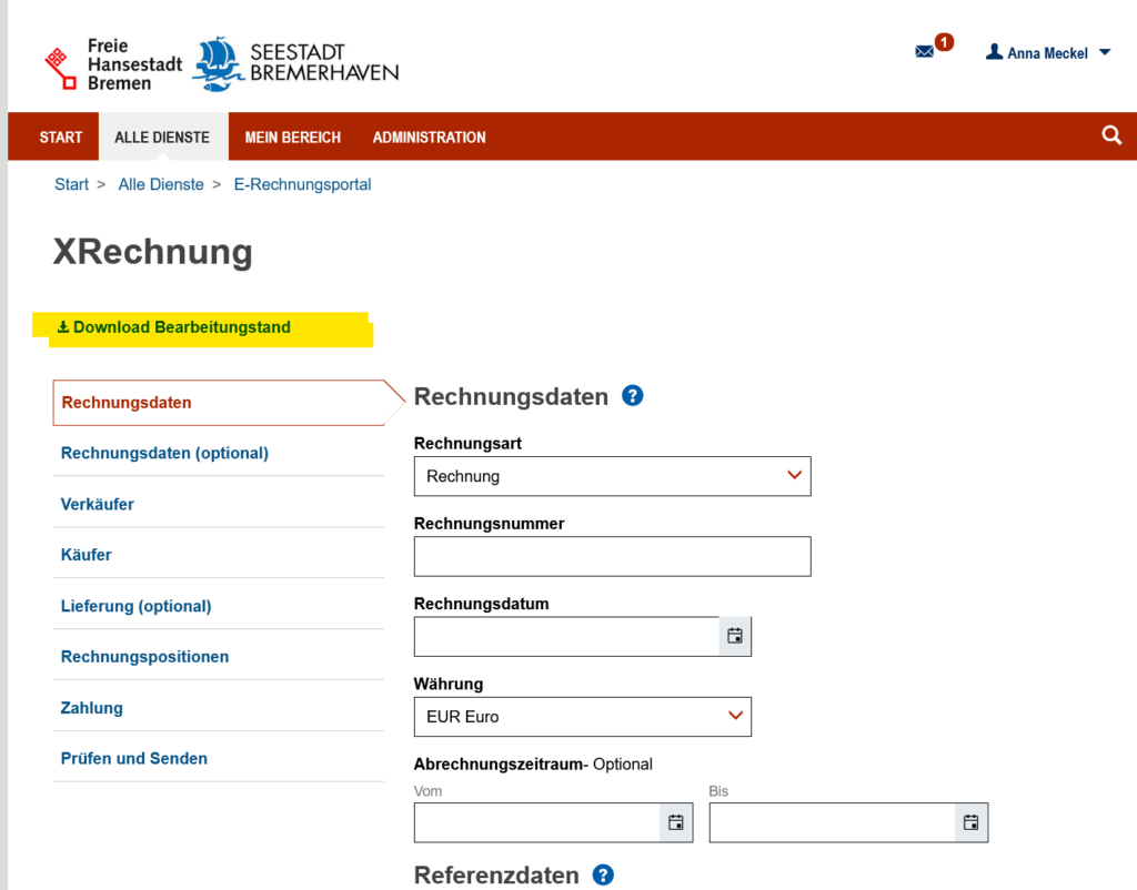 zwiwchenstand laden